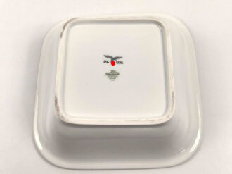 Luftwaffe, Kantinenporzellan große, eckige Schale, Kantenlänge 26cm, Hersteller Krautheim Selb Bavaria 1938. Gebraucht