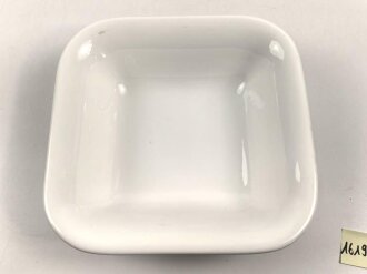 Heer, Kantinenporzellan große, eckige Schale, Kantenlänge 26cm, Hersteller Puls 1939. Gebraucht