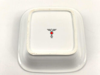 Heer, Kantinenporzellan große, eckige Schale, Kantenlänge 26cm, Hersteller Puls 1939. Gebraucht