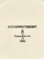 Reichsarbeitsdienst, Kantinenporzellan flacher Teller, Hersteller Kaestner Saxonia 1941. Durchmesser 23cm, gebraucht