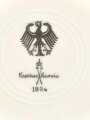 Heer, Kantinenporzellan flacher Teller, Hersteller Kaestner Saxonia 1934. Durchmesser 23cm, gebraucht