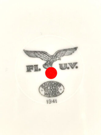 Luftwaffe, Kantinenporzellan flacher Teller, Durchmesser 23cm, Hersteller Bauscher Weiden 1941. Gebraucht