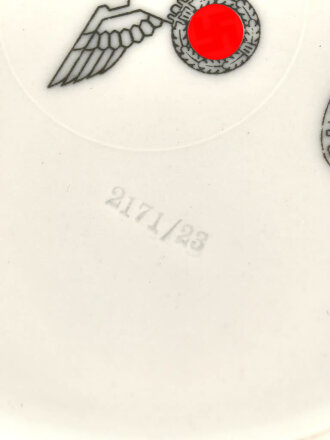 Heer, Kantinenporzellan Suppenteller, Hersteller Bauscher Weiden 1938. Durchmesser 23cm, gebraucht