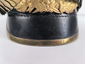 Hessen, Pickelhaube für Offiziere . Neuzeitliche Sammleranfertigung, Kopfgrösse gemessen 58