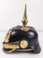 Hessen, Pickelhaube für Offiziere . Neuzeitliche Sammleranfertigung, Kopfgrösse gemessen 58