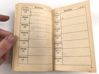 "Deutscher Luftwaffe Kalender 1944" 282 Seiten, stark gebraucht, DIN A6