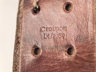 Koppel für Angehörige der Hitlerjugend. Zusammengehörig, getragegen, das Schloos Eisen vernickelt ohne Hersteller. Gesamtlänge des Riemen 80cm