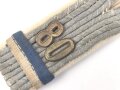 Heer,  Einzelnes  Schulterstück für einen Leutnant im Infanterie Regiment 80, Länge etwa 10,5cm, blau/weisser Überschub Originalvernäh