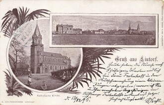 Ansichtskarte "Gruß aus Lintorf - Katholische Kirche"