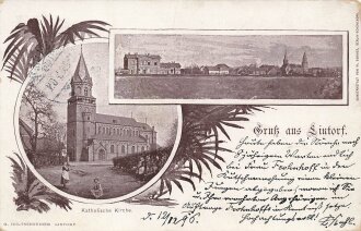 Ansichtskarte "Gruß aus Lintorf - Katholische...