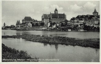 Ansichtskarte "Marienburg, Westpr - Nogatpartie m. Marienburg"