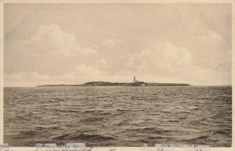 Ansichtskarte "Insel Oie - Helgoland der Ostsee - Blick vom Meer"