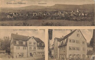 Ansichtskarte "Gruss aus Rietenau" datiert 1918