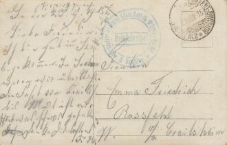 Ansichtskarte "Bahnhof Amagne - L." datiert 1915