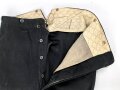Kaiserreich, schwarze Uniformhose, Eigentumstück, ein Hosenbein zerrissen. Ungereinigt