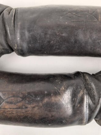 Paar Stiefel für Unteroffiziere der Wehrmacht. Stark getragenes Eigentumspaar, Sohlenlänge knapp über 30cm. Ungereinigt