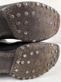 Paar Stiefel für Unteroffiziere der Wehrmacht. Stark getragenes Eigentumspaar, Sohlenlänge knapp über 30cm. Ungereinigt