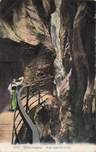 Ansichtskarte "1171 Meiringen Aareschlucht"