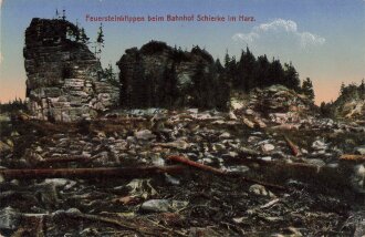 Ansichtskarte "Feuersteinklippen beim Bahnhof Schierke im Harz"