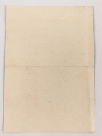 Besitzzeugnis zum Verwundetenabzeichen schwarz, Ausgestellt am 29.8.44