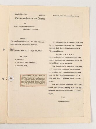 Schutzpolizei III.Reich, Bestallung zum Revier Oberleutnant, ausgestellt am 9.10.41.