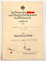 Verleihungsurkunde und Heldengedenkblatt  eines Angehörigen Grenadier Regiment 162.