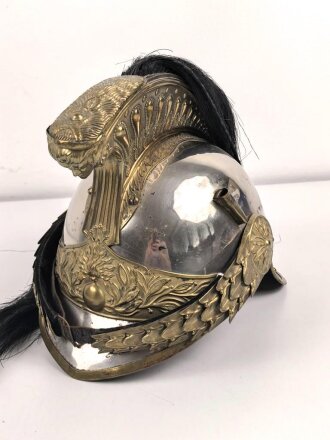 Frankreich , Helm für Dragoner Modell 1874. In allen Teilen originales Stück, zusammengehörig, Kopfgröße 57