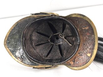 Frankreich , Helm für Dragoner Modell 1874. In allen Teilen originales Stück, zusammengehörig, Kopfgröße 57