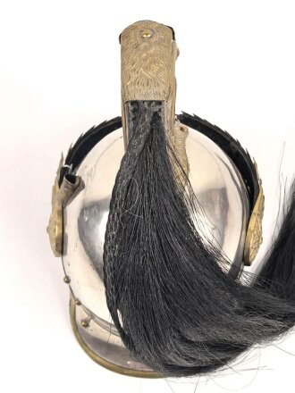 Frankreich , Helm für Dragoner Modell 1874. In allen Teilen originales Stück, zusammengehörig, Kopfgröße 57