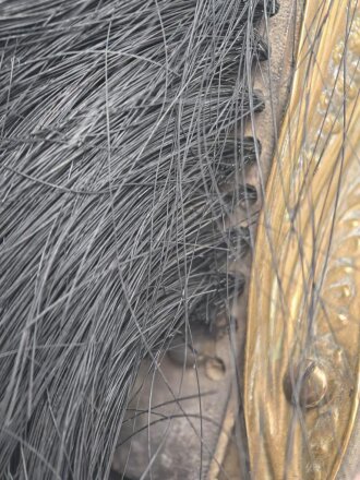 Frankreich , Helm für Dragoner Modell 1874. In allen Teilen originales Stück, zusammengehörig