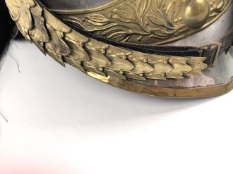 Frankreich , Helm für Dragoner Modell 1874. In allen Teilen originales Stück, zusammengehörig