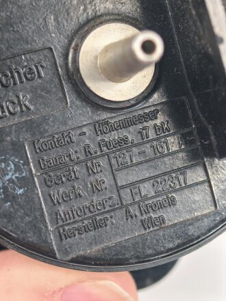 Luftwaffe, Kontakt Höhenmesser Fl 22317, verbaut z.B. in Ju 87 , Ju 88, Bf 110. Funktion nicht geprüft
