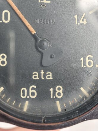 Luftwaffe, Ladedruckmesser FL 20555, Funktion nicht geprüft, verbaut u.a. in ME109 und Ju88