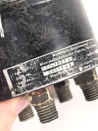 Luftwaffe,  Mehrfach Druckmesser Fl 29514-3. Verbaut unter anderem in Ju88. Funktion nicht geprüft
