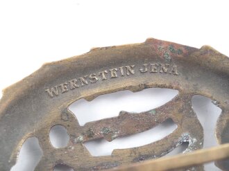 Reichssportabzeichen DRL in bronze. Buntmetall , Hersteller Wernstein Jena, ungereinigtes Stück