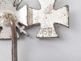 Eisernes Kreuz 2. Klasse 1914 / Ehrenkreuz für Frontkämpfer/ Verwundetenabzeichen schwarz, Miniatur 9mm