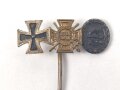 Eisernes Kreuz 2. Klasse 1914 / Ehrenkreuz für Frontkämpfer/ Verwundetenabzeichen schwarz, Miniatur 9mm