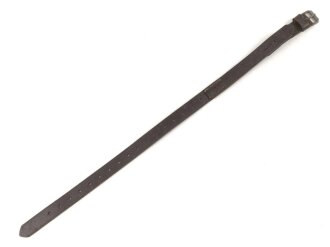 Tornisterriemen Luftwaffe, schokoladenbraunes Leder, Leichtmetallbeschläge. Herstellerstemepl von 1939. Ungebraucht