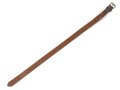 Tornisterriemen Luftwaffe, schokoladenbraunes Leder, Leichtmetallbeschläge. Herstellerstemepl von 1939. Ungebraucht