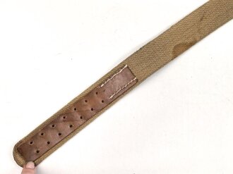 Koppelriemen in Tropenausführung Wehrmacht. Getragenes Stück, Gersamtlänge 81cm