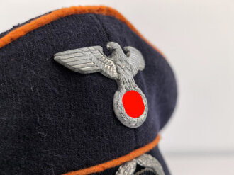 Schirmmütze für Angehörige "Deutsche Reichspost"  leichter Mottenschaden, Kopfgröße gemessen 55