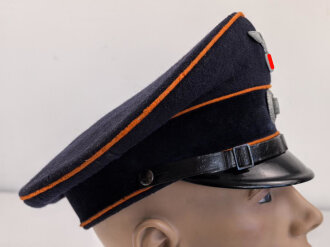 Schirmmütze für Angehörige "Deutsche Reichspost"  leichter Mottenschaden, Kopfgröße gemessen 55