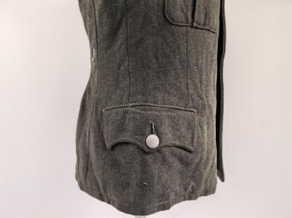 Kriegsmarine, Feldbluse für Angehörige der Küstenartillerie. Getragenes Kammerstück, die Knöpfe auf " Heer"