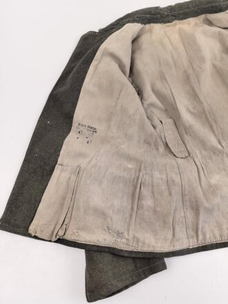 Kriegsmarine, Feldbluse für Angehörige der Küstenartillerie. Getragenes Kammerstück, die Knöpfe auf " Heer"