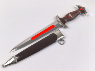 Dienstdolch Modell 1933 für Angehörige der SA. Späte Fertigung RZM M7/36 für E. & F. Hörster, Solingen. Zusammengehöriges Stück in gutem Gesamtzustand
