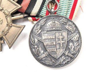 Ordenspange Eisernes Kreuz 2. Klasse 1914, Ehrenkreuz für Frontkämpfer, Kriegerinnerungsmedaille Ungarn