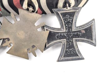 Ordenspange Eisernes Kreuz 2. Klasse 1914, Ehrenkreuz für Frontkämpfer, Kriegerinnerungsmedaille Ungarn