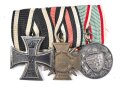 Ordenspange Eisernes Kreuz 2. Klasse 1914, Ehrenkreuz für Frontkämpfer, Kriegerinnerungsmedaille Ungarn
