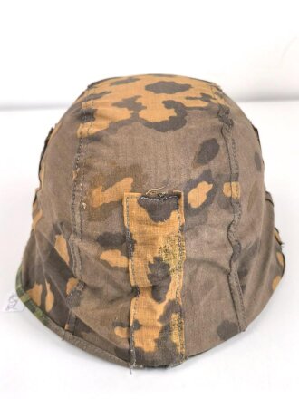 Waffen SS, Tarnbezug für einen Stahlhelm. Neuzeitliche Fertigung aus originalem Tarnmaterial