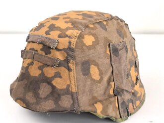 Waffen SS, Tarnbezug für einen Stahlhelm. Neuzeitliche Fertigung aus originalem Tarnmaterial